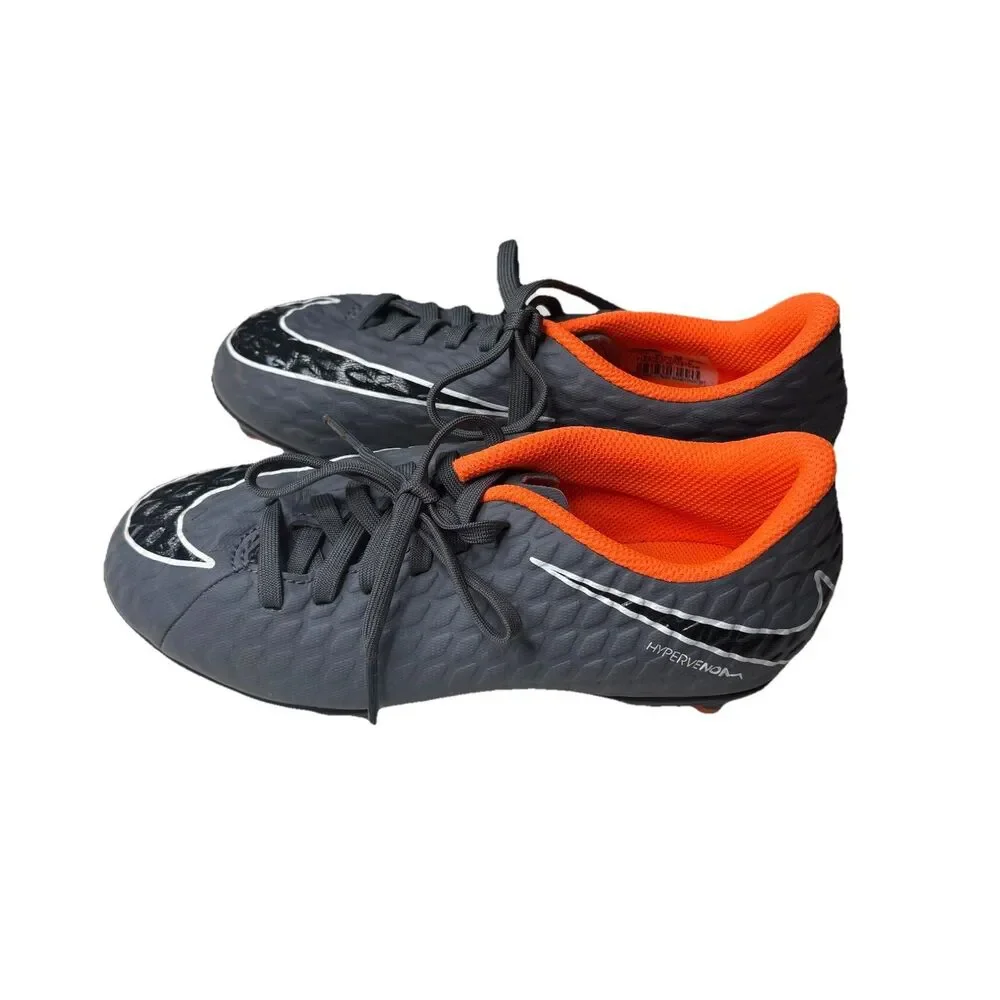 Nike Jr. Grey Orange Hypervenom Phantom 3 Academy FG AH7288-081 Size 1.5 Youth